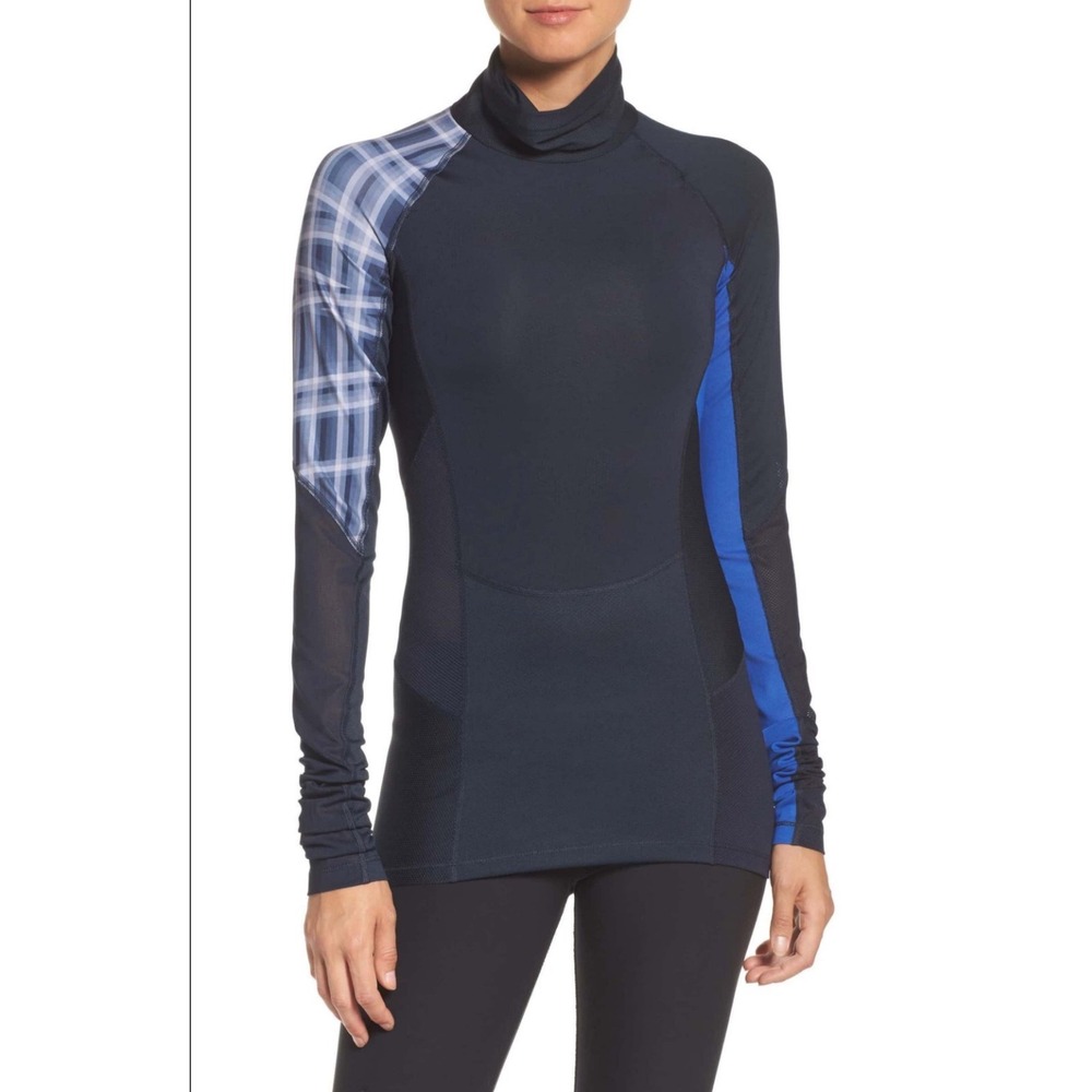 Nike‎ Pro Hypercool 908283-475 Long Sleeve Training Top Blue Black NWT Women's L